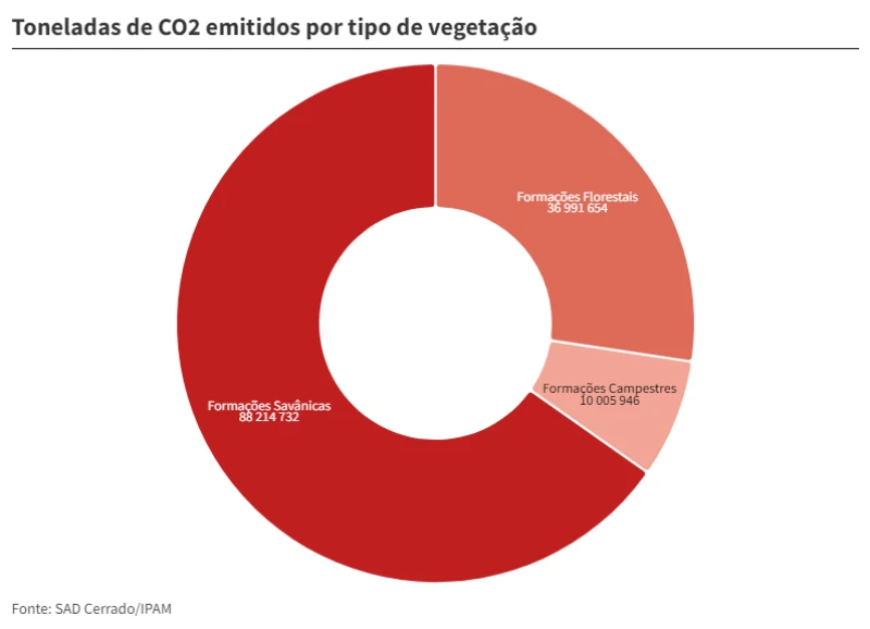 Piauí já emitiu 11 milhões de toneladas de CO2 com desmatamento no Cerrado - (Reprodução/Ipam)