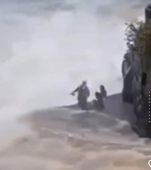 VÍDEO: Homens se arriscam em pescaria na Cachoeira do Urubu