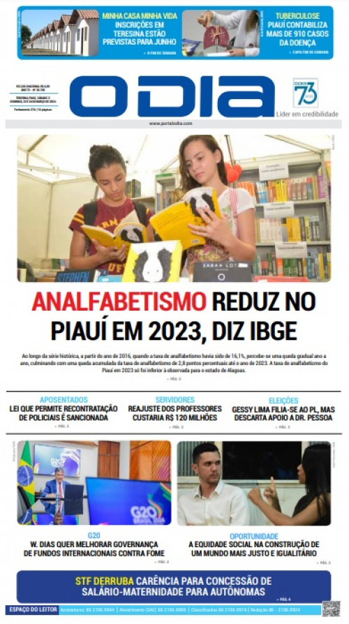 Confira os destaques do Jornal O Dia de hoje, domingo (24)