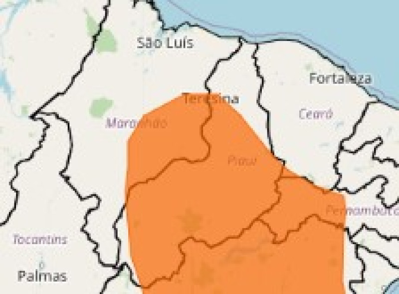 Quase 80% dos municípios do Piauí estão em alerta para chuvas intensas até domingo (12); veja lista - (Reprodução/ INMET)