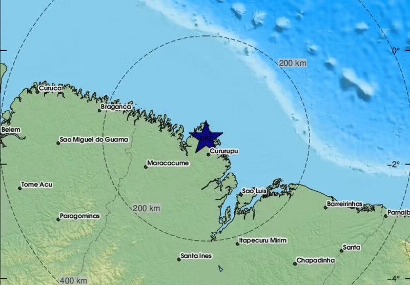 Terremoto no Maranhão: tremor de magnituide 4,7 atinge cidade maranhense - (Divulgação/EMSC)