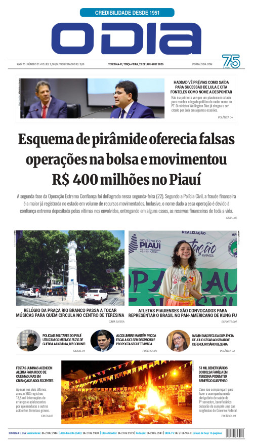 Confira os principais destaques do Jornal O Dia desta terça-feira (23)