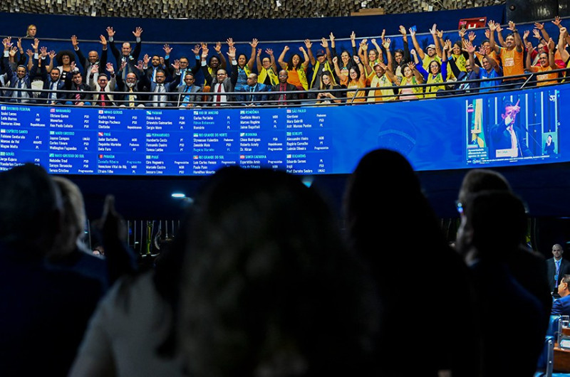 Nas galerias, agentes de saúde e convidados manifestam apoio ao parecer apresentado. - (Waldemir Barreto/Agência Senado   )