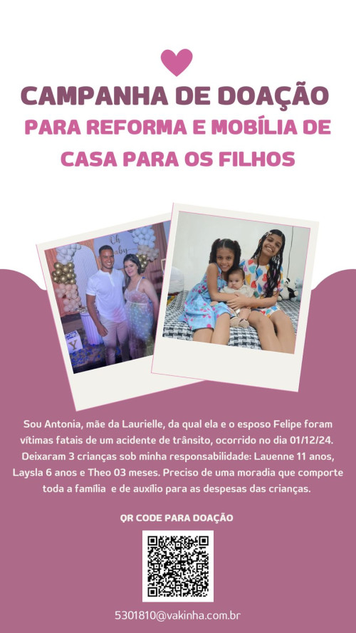 Campanha arrecada doações para mãe de jovem morta em acidente de trânsito em Teresina - (Reprodução/Whatsapp)