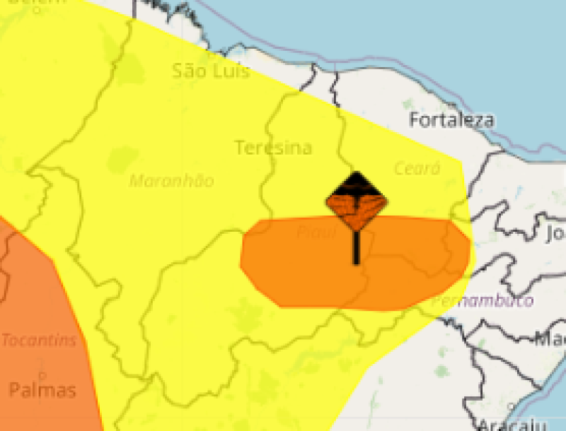 Piauí tem dois alertas de chuvas intensas para 218 municípios; veja a lista - (INMET)