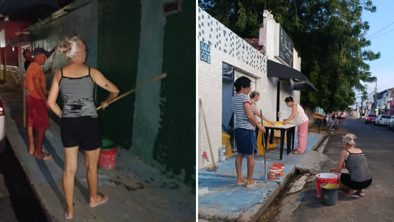 A uma semana da estreia do Brasil, moradores se mobilizam para concluir decoração das ruas para a Copa do Mundo
