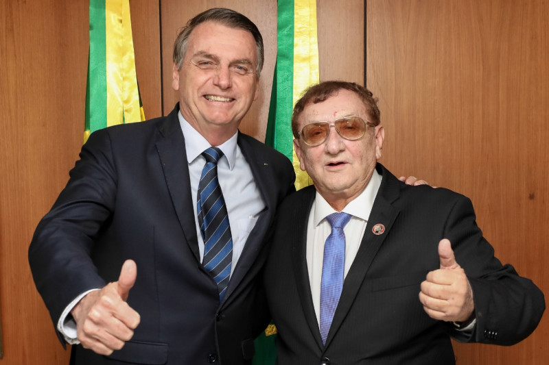 Jair Bolsonaro (à esquerda) e Mão Santa - (Marcos Corrêa/Presidência da República)