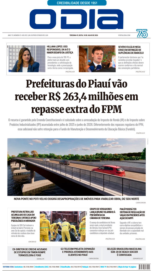 Jornal O Dia - Sexta-feira, 10 de julho de 2026