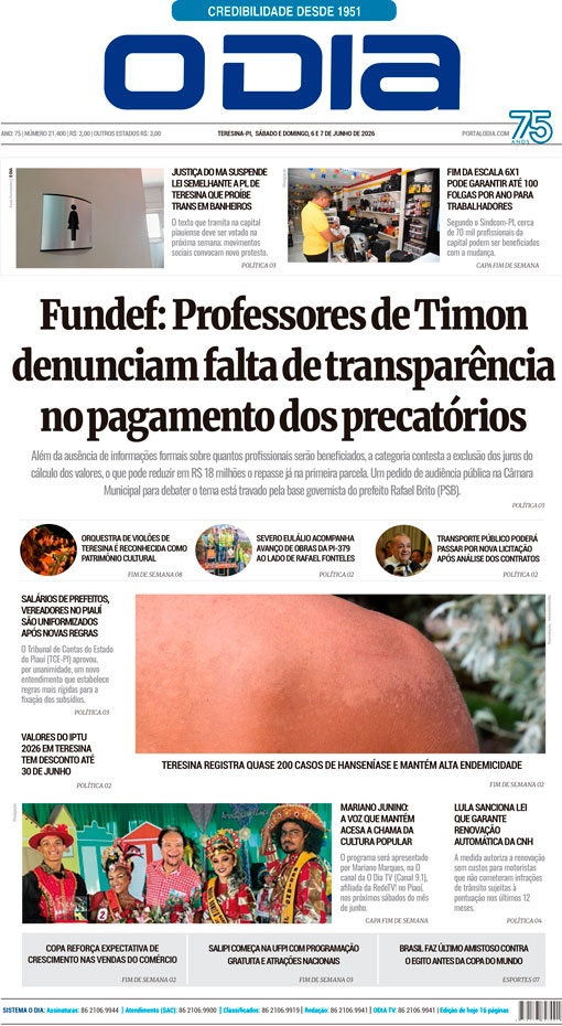 Jornal O Dia - Sábado, 6 de junho de 2026