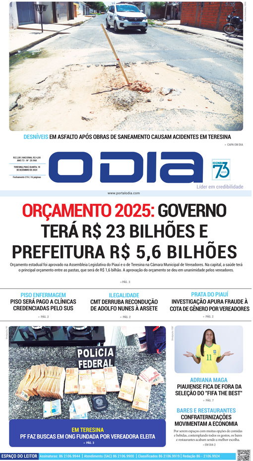 Jornal O Dia - Quarta-feira, 18 de dezembro de 2024