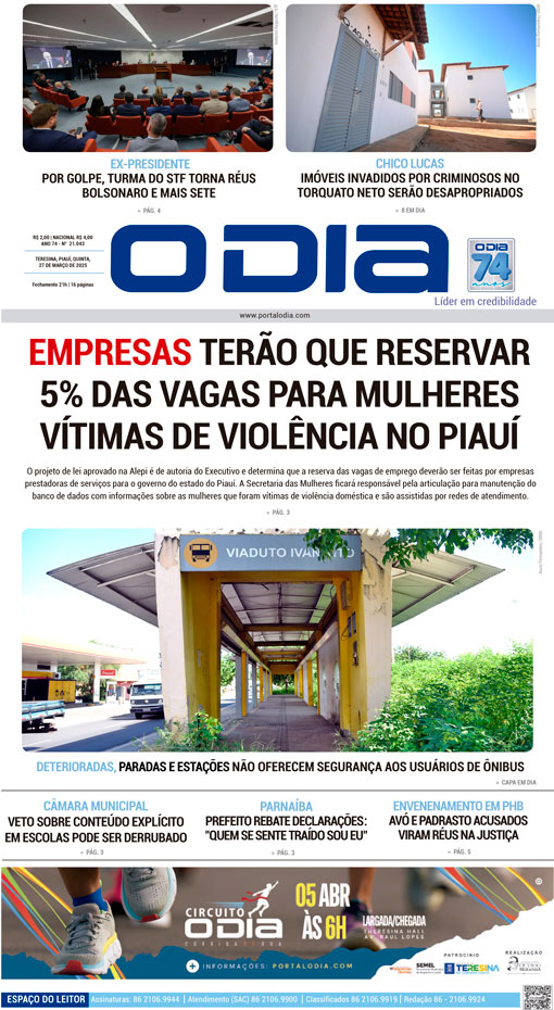 Jornal O Dia - Quinta-feira, 27 de março de 2025