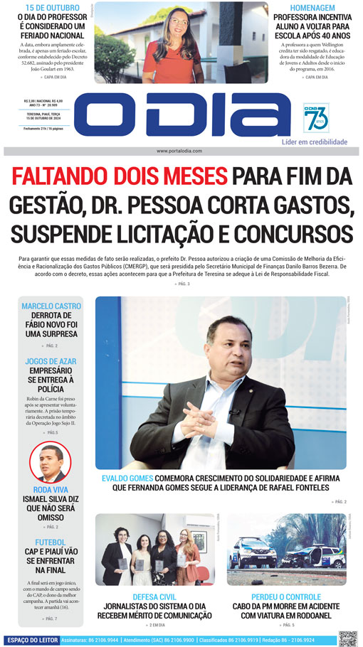 Jornal O Dia - Terça-feira, 15 de outubro de 2024