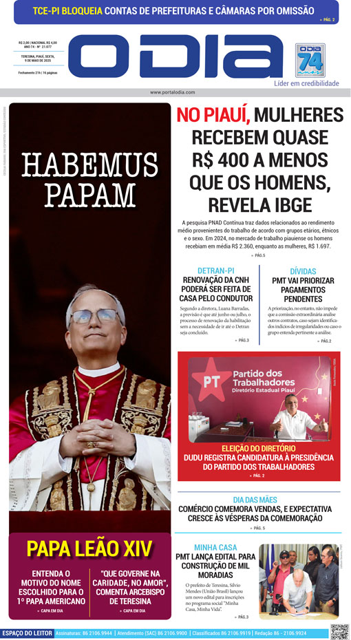 Jornal O Dia - Sexta-feira, 9 de maio de 2025