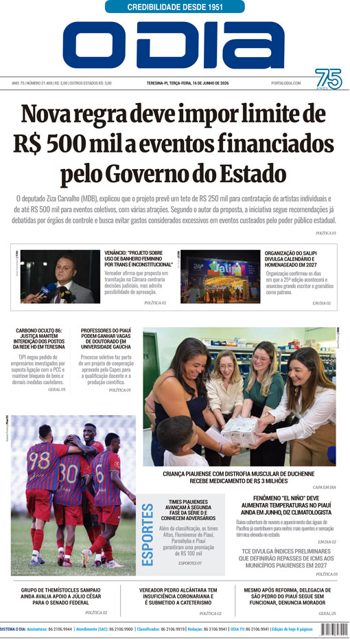 Jornal O Dia - Terça-feira, 16 de junho de 2026