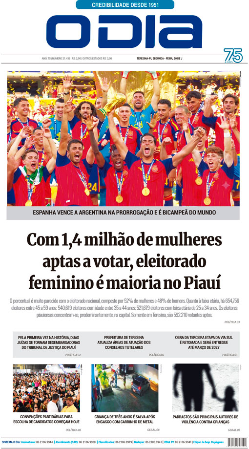 Jornal O Dia - Segunda-feira, 20 de julho de 2026