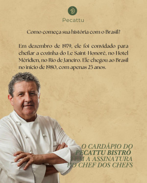 Renomado chef Laurent Suaudeau assina cardápio de restaurante em Teresina, que está selecionando profissionais para trabalhar com o chef
