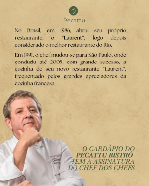 Renomado chef Laurent Suaudeau assina cardápio de restaurante em Teresina, que está selecionando profissionais para trabalhar com o chef